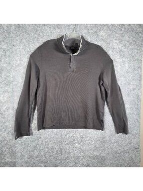 Boss Hugo Boss  1/4 Snap Front Pullover Sweatshirt Gray Men's  Size L Casual